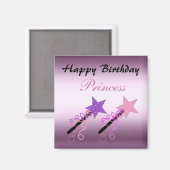 Prinzessin Geburtstagswünsche Magnet (Vorderseite/Rückseite)