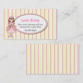 Prinzessin Girl mit Frosch-gestreifter Telefonnummerkarte (Vorne/Hinten)