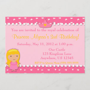 Prinzessin Girls Birthday Invitation Einladung