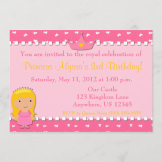 Prinzessin Girls Birthday Invitation Einladung