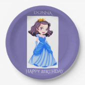 Prinzessin glücklich Geburtstag personalisierten N Pappteller (Vorderseite)
