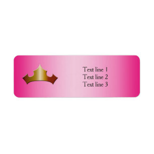 Prinzessin Goldkrone Rosa Party-Adressetiketten