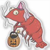 Prinzessin Halloween Shrimp Trick oder Behandlung Aufkleber (Vorderseite)