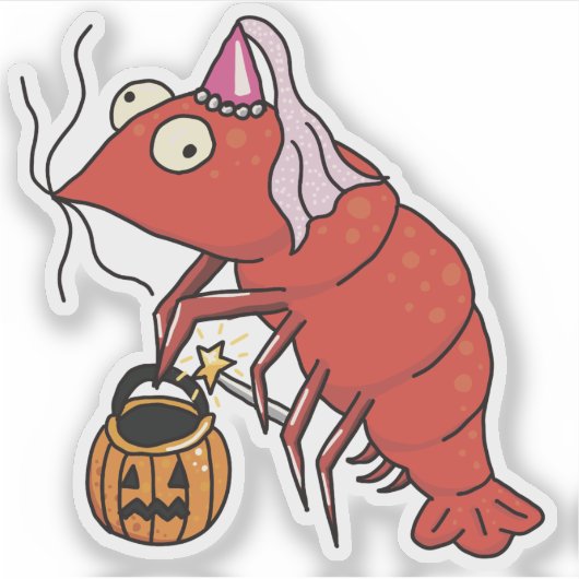 Prinzessin Halloween Shrimp Trick oder Behandlung Aufkleber (Vorderseite)