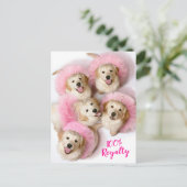 Prinzessin Hunde in Tiaras Einladungspostkarte (Stehend Vorderseite)