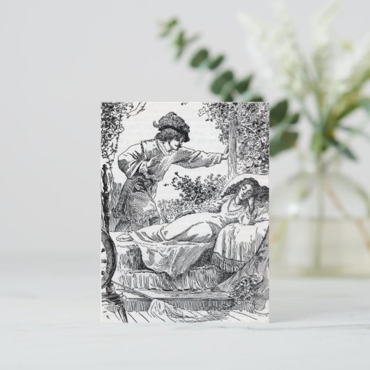 Prinzessin im Bett des Waldfürsten Postkarte (Stehend Vorderseite)