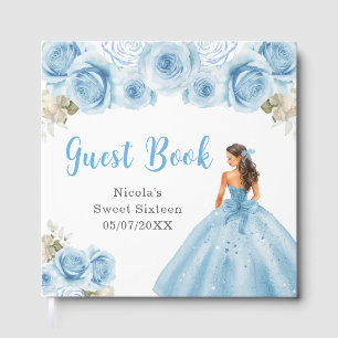 Prinzessin im blauen Kleid Sweet Sixteen Danke Gästebuch