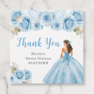 Prinzessin im blauen Kleid Sweet Sixteen Danke Geschenkanhänger