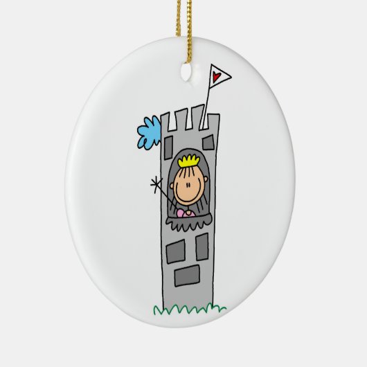 Prinzessin im Burgturm Keramikornament (Rechts)