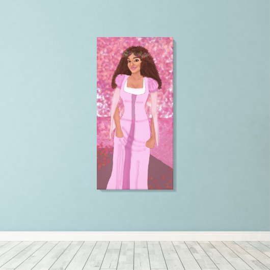 Prinzessin im Rosa Wald | Mairytale | Whimsikum Leinwanddruck (Insitu (Holzboden))