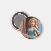 Prinzessin im Schloss Magnet (Vorderseite/Rückseite)