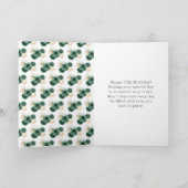 Prinzessin in dunkelgrünem Kleid Geburtstag Quince Karte (Innenseite)