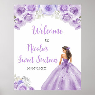 Prinzessin in einem Lila Kleid 16 . Geburtstag Wil Poster