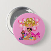 Prinzessin in Rosa Button (Vorne & Hinten)