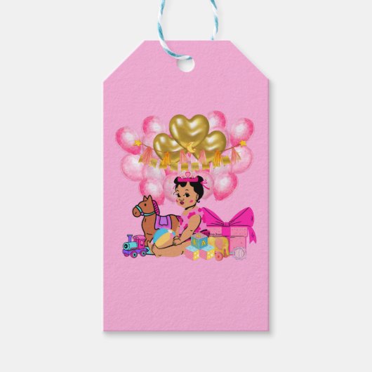 Prinzessin in Rosa Geschenkanhänger (Vorderseite)