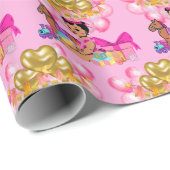 Prinzessin in Rosa Geschenkpapier (Rolleneckpunkt)