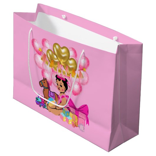 Prinzessin in Rosa Große Geschenktüte (Vorderseite Schrägansicht)