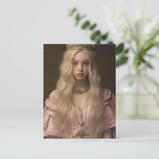 Prinzessin in Rosa Postkarte (Stehend Vorderseite)