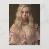 Prinzessin in Rosa Postkarte (Vorderseite)