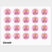 Prinzessin in Rosa Runder Aufkleber (Blatt)