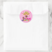 Prinzessin in Rosa Runder Aufkleber (Tasche)