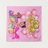 Prinzessin in Rosa Wandteppich (Vorderseite (Horizontal))