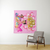 Prinzessin in Rosa Wandteppich (Beispiel (Horizontal))