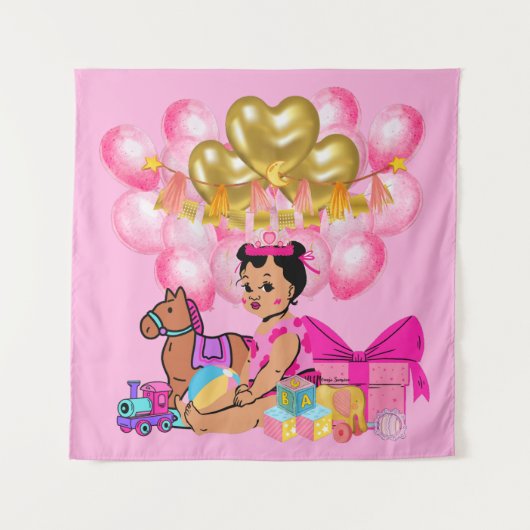 Prinzessin in Rosa Wandteppich (Vorderseite)