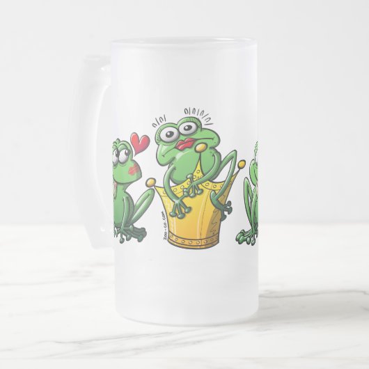 Prinzessin ist ein Frosch jetzt Mattglas Bierglas (Vorderseite Links)