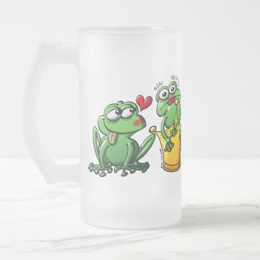 Prinzessin ist ein Frosch jetzt Mattglas Bierglas (Links)