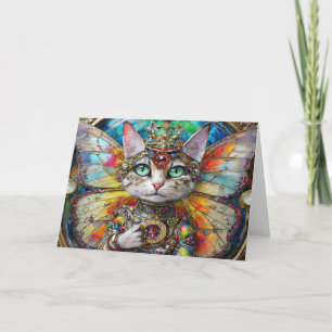 Prinzessin Kitty Katze der Schmetterlingsflügelbri Karte