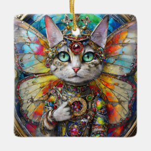 Prinzessin Kitty Katze der Schmetterlingsflügelbri Keramikornament