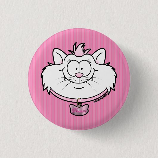 Prinzessin Kitty Pink Glitter Grafik von Screwball Button (Vorderseite)