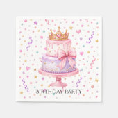 Prinzessin Konfetti Geburtstagsfeier Serviette (Vorderseite)