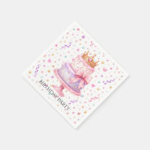 Prinzessin Konfetti Geburtstagsfeier Serviette (Ecke)