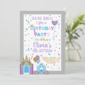 Prinzessin königliche Feier Mädchen Geburtstag ein Einladung (Stehend Vorderseite)