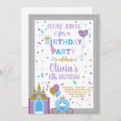 Prinzessin königliche Feier Mädchen Geburtstag ein Einladung (Vorne/Hinten)