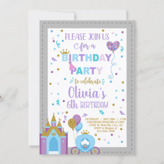 Prinzessin königliche Feier Mädchen Geburtstag ein Einladung