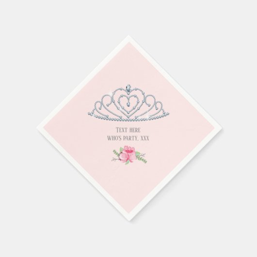 Prinzessin, Krone, Glitzer, Serviette (Ecke)
