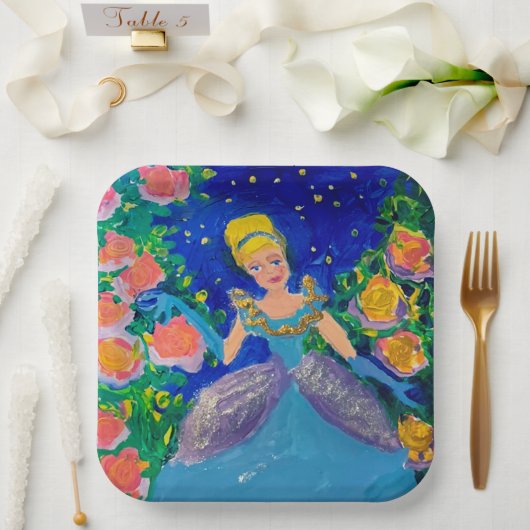 Prinzessin "Kunst von Kindern" Pappteller (Hochzeit)