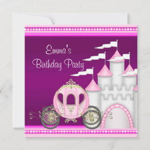 Prinzessin Kutsche Schloss Mädchen Prinzessin Gebu Einladung
