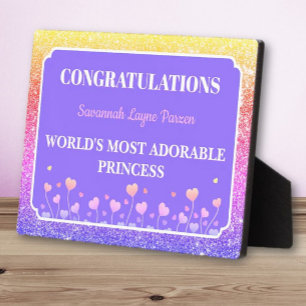 Prinzessin! Lustige personalisierte Tischplakette Fotoplatte