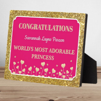 Prinzessin! Lustige personalisierte Tischplakette Fotoplatte