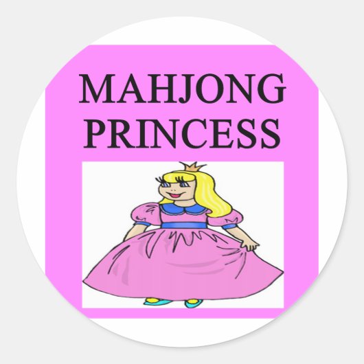 Prinzessin MAHJONG Runder Aufkleber (Vorderseite)
