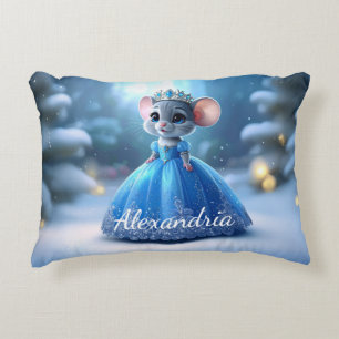Prinzessin-Maus mit Tiara benutzerdefinierter Name Dekokissen