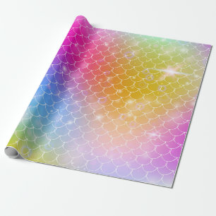 Prinzessin Meerjungfrau mit kawaii Regenbogen-Schu Geschenkpapier