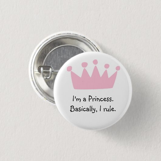 Prinzessin Metal Button Badge (Vorne & Hinten)