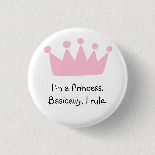 Prinzessin Metal Button Badge (Vorderseite)