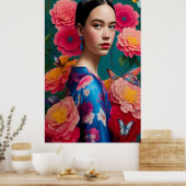 Prinzessin mit blauem Tiara Poster (Küche)