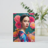 Prinzessin mit blauem Tiara Postkarte (Stehend Vorderseite)